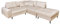 Riess Ambiente Moderne Wohnlandschaft Belmont - 220cm - Champagner beige Samt - Federkern Ecksofa mit Hocker