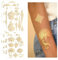8 Blatt Gold Flash Tattoos, Gold Temporäre Tattoos Aufkleben Damen, Festival Tattoos zum Aufkleben, Frauen Festival Accessoires Party Zubehör, Wasserdicht Flash Tattoo, für Mädchen Frauen.