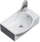 EMKE Lavabo Suspendu 405 x 280 x 140 mm – Lavabo Compact et Élégant pour Petites Salles de Bain et WC Invités – Robinet à Droite, Installation Murale, Blanc Brillant