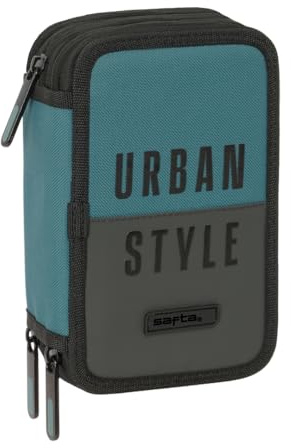 Safta URBAN STYLE – School Pencil Case with 37 Tools Included, Children's Pencil Case, Child, Ideal for Children from 5 to 14 Years, Comfortable and Versatile, Quality and Resistance, 12.5 x 5.5 x