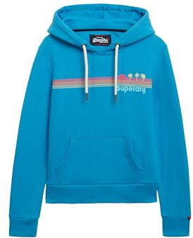 Superdry Damen Hoodie mit Regenbogenstreifen Azurblau 42