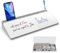 Sliandtelly Schreibtisch Whiteboard mit Stauraum, Trockenwisch Glas White Board mit 3 Markern, Klein Memoboard Gadgets Organizer für Notizen ersetzt Haftnotizen und Homeoffice Büro Desk Accessories