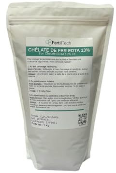 FertilTech Chelato di Ferro EDTA 13% 1 kg – Anti-Clorosi per Piante – Correttore di Carenza di Ferro – Altamente Solubile