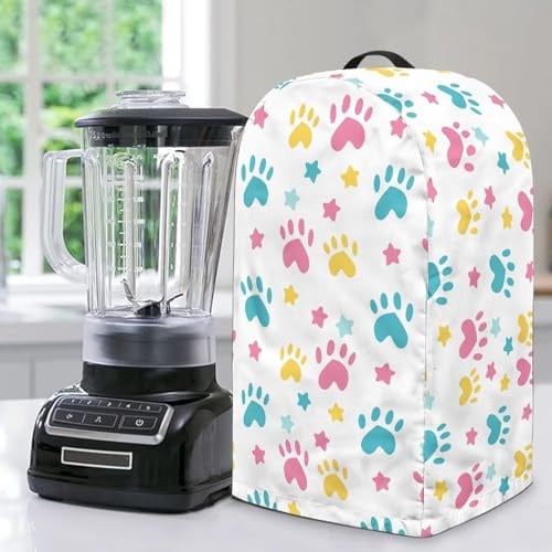 Fiqyvagox Star Paw White Blender Dust Cover, Blender Covers Compatible with Coffee Maker, Juicer Water Resistant Fabric