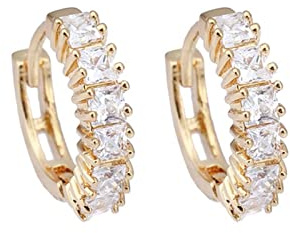 Ayoiow Ohrringe Gold 750 18K Echt für Damen, Retro Dick mit Moissanit Creolen, Gelbgold 18 Karat Ohrringe Damen für Freundin