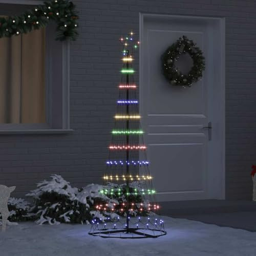 Festnight Led Weihnachtsbaum Outdoor 180 cm 230 LEDs, Weihnachtsbaum Aussen Metall, Beleuchteter Tannenbaum Außen Weihnachtsbaum Beleuchtung Kegelform Weihnachtsdeko XXL Groß