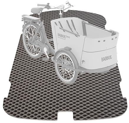 EVA Drive Premium Schutzmatte für Babboe Curve | Lastenrad Fußmatten Teppiche | Lastenrad Zubehör | ohne Einfassung | Farbe Grau