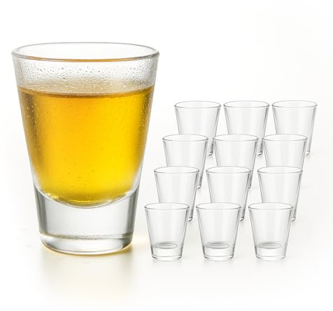 Carlso Schnapsgläser Set, 12 Stück, Glas, 4 cl, Spülmaschinenfest, Standfest, Shot Gläser für Party und Bar (12, 30845)
