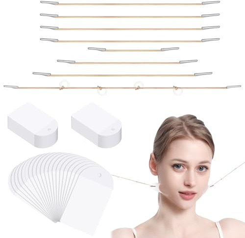 1 Satz Face Tape Lifting Gesicht,Enthält 60 Invisible Tapes und 8 Zugseile in 5 Größen, für sofortige Unsichtbarkeit, perfekt für Menschen mit schlaffer Haut und Doppelkinn