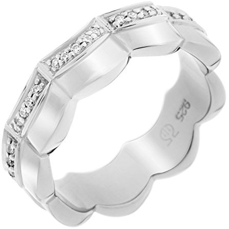 Orphelia Damen-Ring 925 Silber rhodiniert Zirkonia transparent Brillantschliff Gr. 50 (15.9)-ZR-7127/50