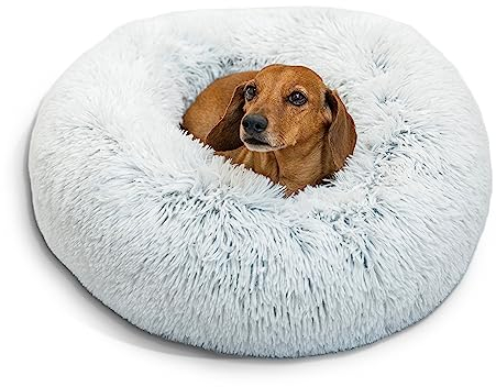 Best Friends by Sheri The Original Calming Donut - Beruhigendes Haustierbett für Katzen & Hunde - maschinenwaschbar - Frostgrau - 58 x 58 cm - S