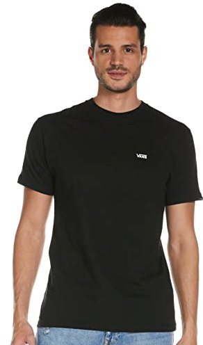 Vans Men's LEFT CHEST LOGO TEE Regular Fit Crew Neck Short Sleeve T - Shirt, Black (Black White Grey Melange), Medium (Manufacturer Size: M)