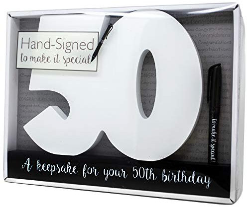 Royal County Products Ltd Happy 50th Birthday Wooden Freestanding Signature Number Keepsake