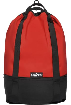 Babyzen YOYO Bag, Red - Robuster zusätzlicher Stauraum am YOYO2 Kinderwagen - Inklusive Rad und Haken