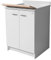 Montegrappa Mobile Lavatoio 60x60x85cm 2 Ante ASSE in Legno Marella Bianco con Cesto