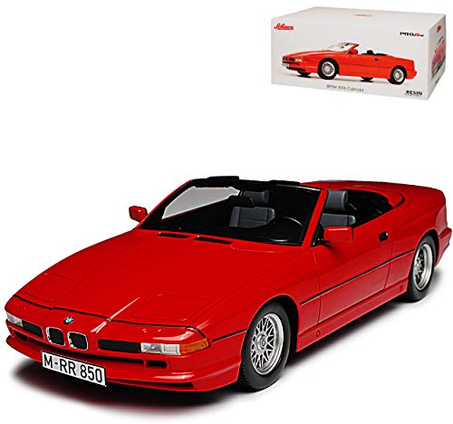 B*M*W 8er 850i E31 Cabrio Rot 1989-1999 1/18 Schuco Modell Auto mit individiuellem Wunschkennzeichen
