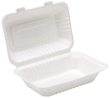Dispo 125 Bagasse lunch boxes 9 x 6 Party Buffet catering Wedding BBQ compostable