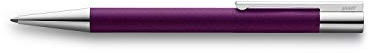 LAMY scala Kugelschreiber 279 – Kuli aus Edelstahl mit Drehmechanik in der Farbe Dunkellila mit integrierter Clip-Drücker-Einheit – Mit Großraummine – Strichbreite M