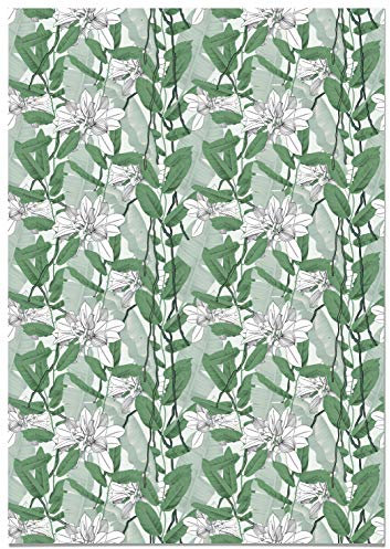 Panorama Papier Peint Adhésif Feuilles Vertes 66x300 cm Imprimé sur Vinyle Textile - Installation Facile, Lavable et Résistant