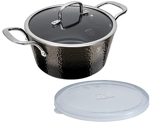 Berlinger Haus Shine Bazout Collection Casserole avec Couvercle et Membre PP, 20 cm BH/6652 Noir Acier Inoxydable 18/8