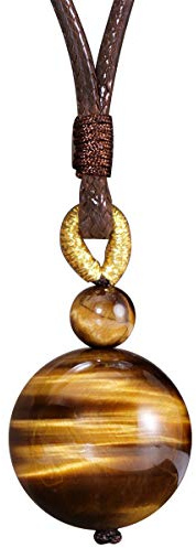 Jewever Gemstone Pendant Necklaces for Women Men Crystals Necklace,18 mm