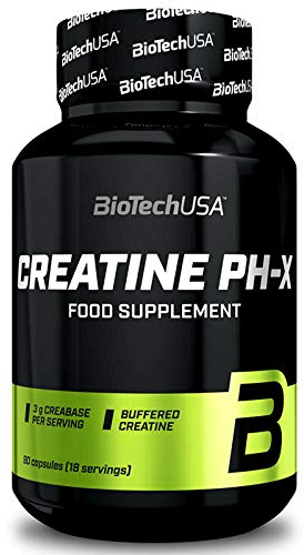 BIOTECH USA CREATINE PH-X | Gepuffertes Kreatinmonohydrat | Muskelmassenwachstum | Bodybuilding-Pillen (90 Kapseln = 1 Flasche)