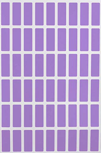 Colored Sticky Labels 2.5 cm x 1 cm - Rectangular Pastel Purple Sticker Sheets (25mmx10mm) - 810 Pack by Royal Green