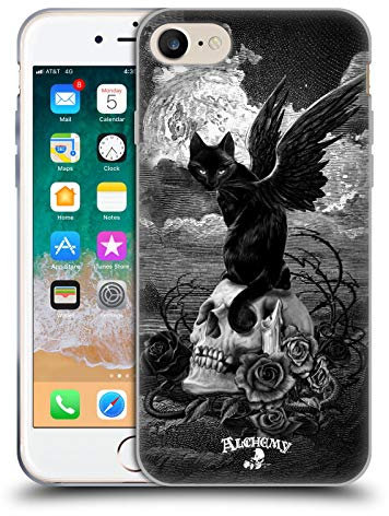 Head Case Designs Officially Licensed Alchemy Gothic Nine Lives Of Poe Skull Cats Gel Case [Military Grade Protection] Compatible with Apple iPhone 7/8 / SE 2020 & 2022 and Compatible with MagSafe