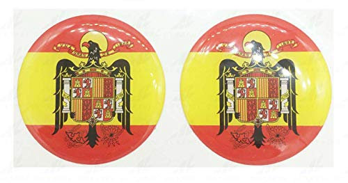 Durabol Pegatina de Resina Bandera España con Escudo Aguila España 33mm 2 Uds