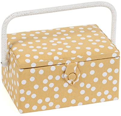 Hobby Gift Medium Näh-Aufbewahrungsbox, Holz/Stoff, Ockerfleck