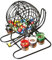 iTrend Bingo Game - Drinking Game Set for Party, Home - Includes 6 Glasses, Metal Wire Spinner, 48 Bingo Balls (8 Balls Each in Six Colors) - Adults, Ages 21+