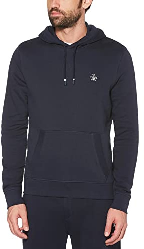 Original Penguin Men's L/S Sticker Pete Pullover Fleece Hoodie Hooded Sweatshirt