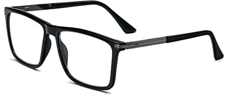KoKoBin Lesebrille Anti-Blaulicht für Herren und Damen Blaulichtfilter Computer Lesehilfe Federscharnier Metall Vollbild Brille (Schwarz, 2, diopters)