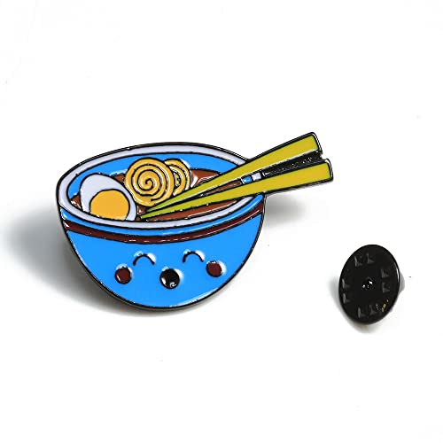 Jolie broche de style japonais en forme d'œuf, de ramen, de nouilles, de sushis, de dessin animé, en émail pour sac, vêtements, bijoux, cadeau