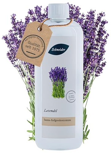 Saunabedarf Schneider – Saunaaufguss Lavendel 1000 ml Inhalt – Aufgusskonzentrat mit angenehm-frischer Duftnote
