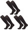 TSHAOUN 3 Paar Kinder Schwarze Fußballsocken, Trainingssocken Sportsocken Elastische Atmungsaktive Kniestrümpfe für Jungen Mädchen von 5-12 Jahren für Fußballtraining, Laufen, Sport (Black)