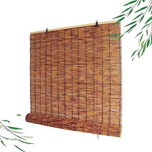 Rideau De Roseau Avec Levage, Imperméable Store En Bambou Exterieur, Store Occultant Enrouleur Confidentialité 50x60 60x90 70x80 80x100 90x120 100x150 110x160 120x180 130x200 140x220 150x250 160x300 (