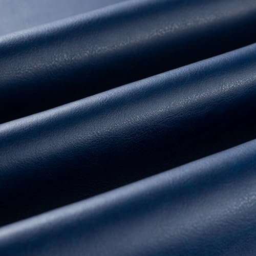 Wooqu PU Leder Buchtuch, PU-beschichteter und Vliesboden, lederähnliche Optik, weich, 43,2 x 73,7 cm, Buchbinden, Casco Grain, Marineblau
