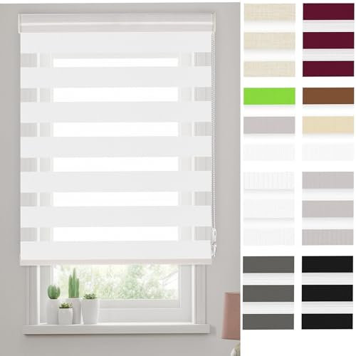 Tapparella a rullo 30 x 340 cm Tutte le Parti di Montaggio Incluse, Tapparella di Avvolgibile con Catenella per Finestra o Porta, Bianco