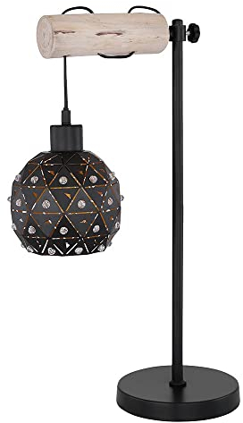 Globo Smart LED Tischlampe dimmbar Tischleuchten schwarz gold Leseleuchte höhenverstellbar, RGB Farbwechsel, Kristalle Metall, 15W 1300lm warmweiß-kaltweiß, LxBxH 34x18x55 cm