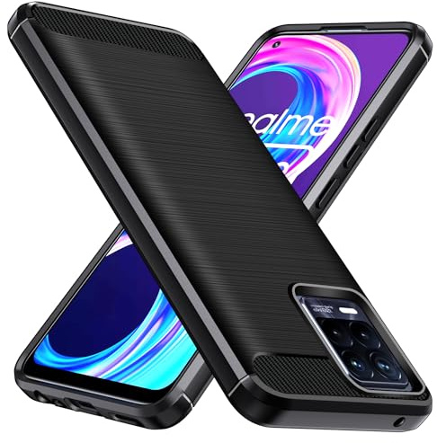 ivoler Silikon Hülle für Realme 8 Pro/Realme 8 4G, [Militärischer Schutz] Stoßfest Handyhülle, Dünne Weiche Flexible TPU Kratzfest Schutzhülle Anti-Fingerabdruck Case Cover, Schwarz