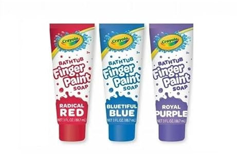 Crayola Bathtub Fingerpaint 3 Color Variety Pack, 3 Ounce Tubes (Radical Red, Bluetiful Blue and Royal Purple)