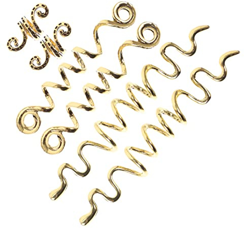 6 Stück Flechthaaranhänger aus Legierung für Frauen und Zöpfe | Eleganter Goldfarbton, für Kasten Braids und Twists, Dekorativer Akzent, Farbbeständig
