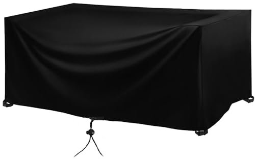 Housse Table De Jardin Imperméable 135x90x75cm/LxWxH Housse Salon De Jardin Carré Housse De Protection Table De Jardin 420d Oxford Housse De Meubles Extérieur Bâche De Protection Exterieur Table