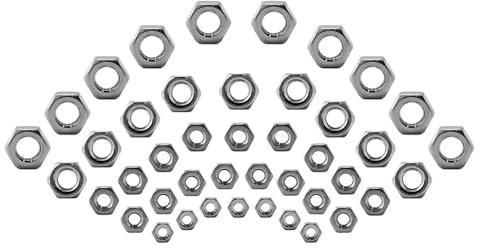 JXPXJMY 85 Pezzi Dadi esagonali M4,M5,M6,M8,M10,Dadi di bloccaggio in acciaio inox, Dadi standard, Dadi di arresto Esagonali Dadi di Bloccaggio in acciaio 304inox