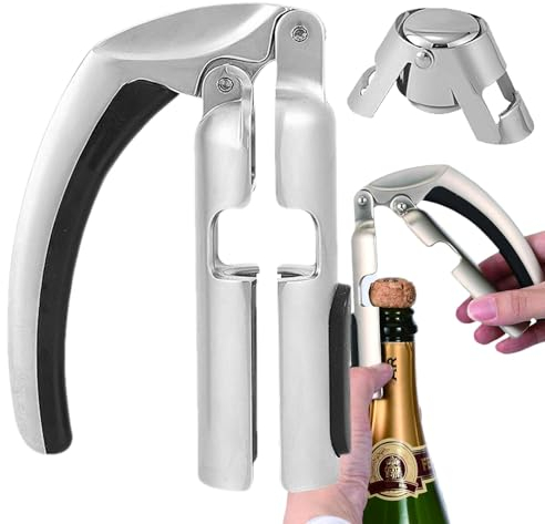 Korköffner, Weinöffner - Champagnerkorkenzieher - Champagnerflaschenöffner mit ergonomischem Griff, professioneller Champagneröffner für die Küchenbar