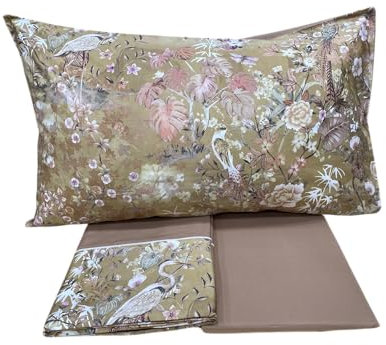 Fazzini Giardini D'ORIENTE Completo Lenzuola - Taglia: 2 piazze,Colore: Giardini D'ORIENTE Tortora