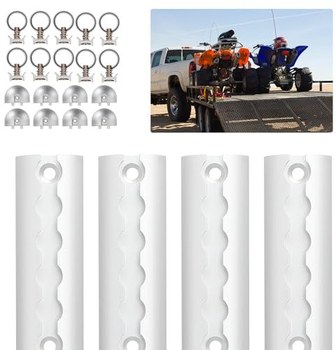 Izrielar Airlineschiene Set, 16x1m Aluminium Airlineschiene halbrunde Form aus Aluminum mit Bohrungen, für Wohnmobile, Anhänger, LKWs