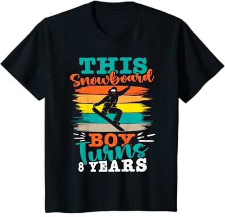 Kids Snowboarding THIS SNOWBOARD BOY TURNS 8 YEARS Children T-Shirt