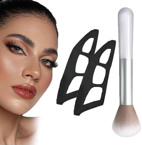 Eyetour Lidschatten Tool, 2 Stück Lidschatten Applikator Mit Bürste, Eyetour Lidschatten Guide, Lidschatten Eyeliner Schablone Für Augen, Eyetour Eyeshadow Makeup Tool, Quick Eyeshadow Stencils
